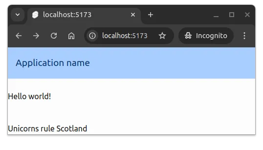 Fig 4. The header element has a background color from the theme and some padding and margin. The size of the title in the header has also been increased, and it also uses a color from the theme.