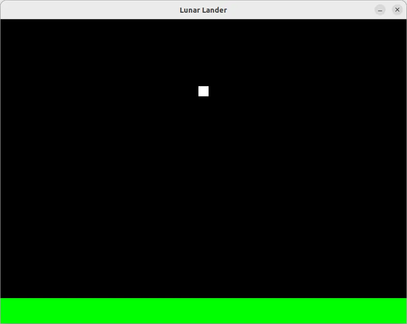 Fig 1. -- Initial view of the Lunar Lander game.