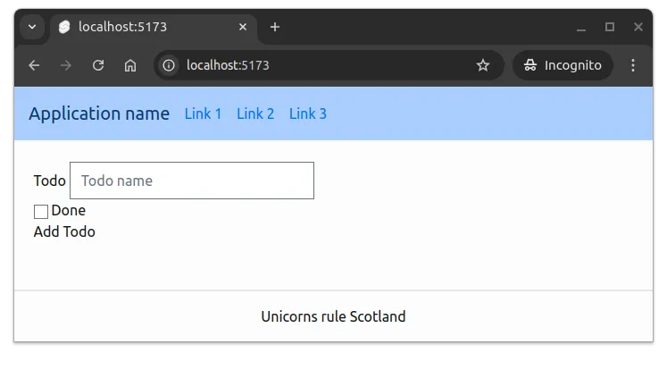 Fig 1. A form within the layout. The form is missing styles.