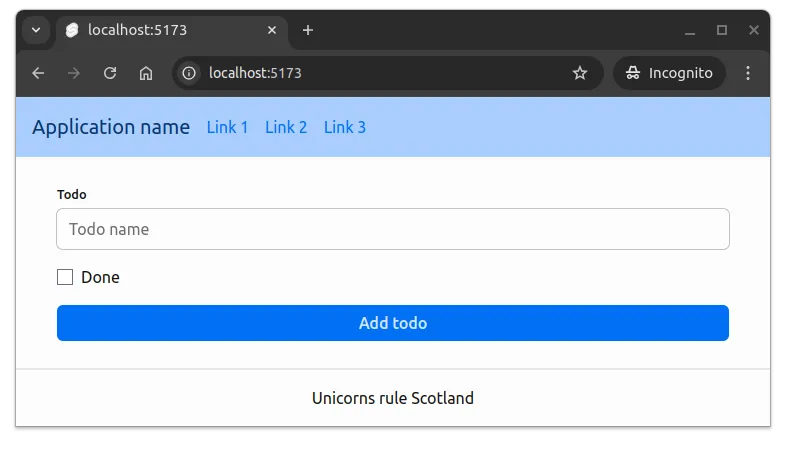 Fig 2. A form within the layout. The form has been styled.